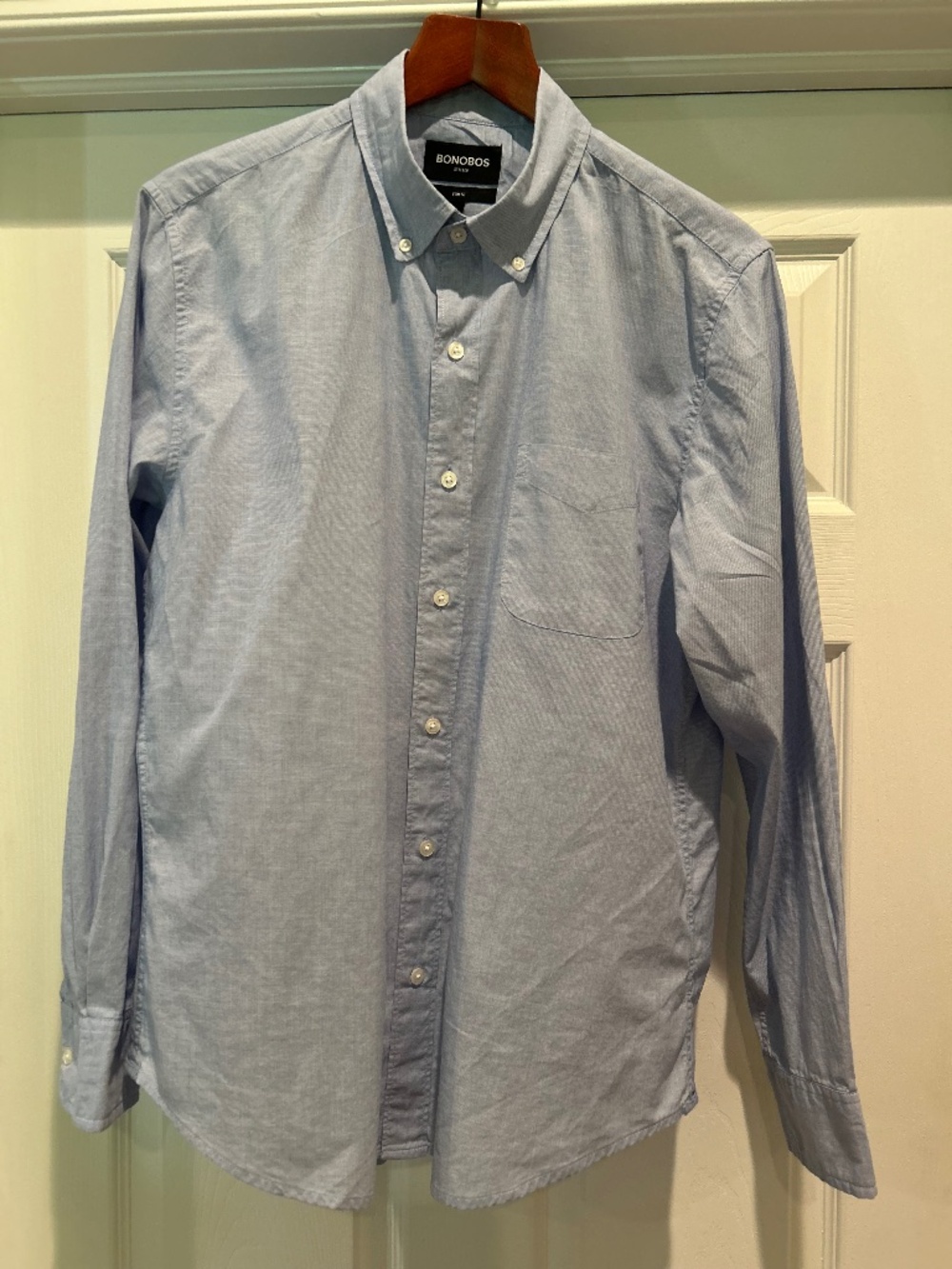 Bonobos Everyday Oxford Button Down Shirt Light Blue L Button Collar